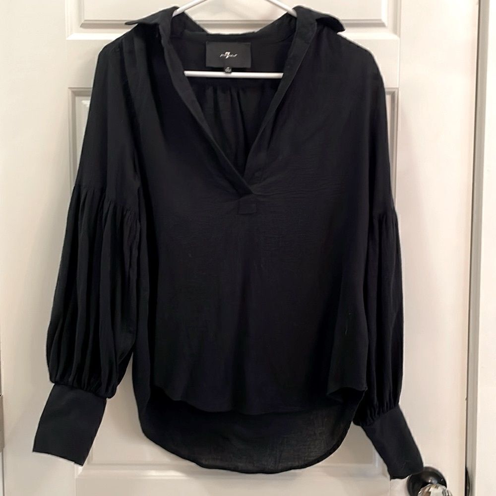7 for all mankind balloon sleeve oversized blouse